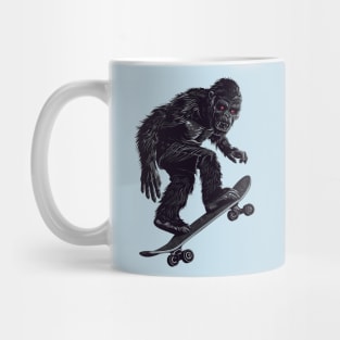 Bigfoot Skateboarding Illustration Mug